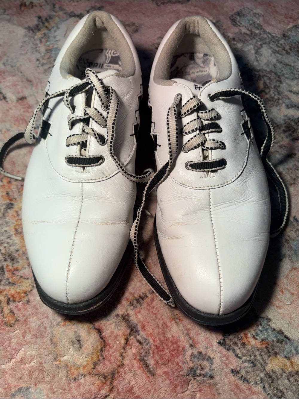 FootJoy White and Black Lace-Up Golf Oxfords